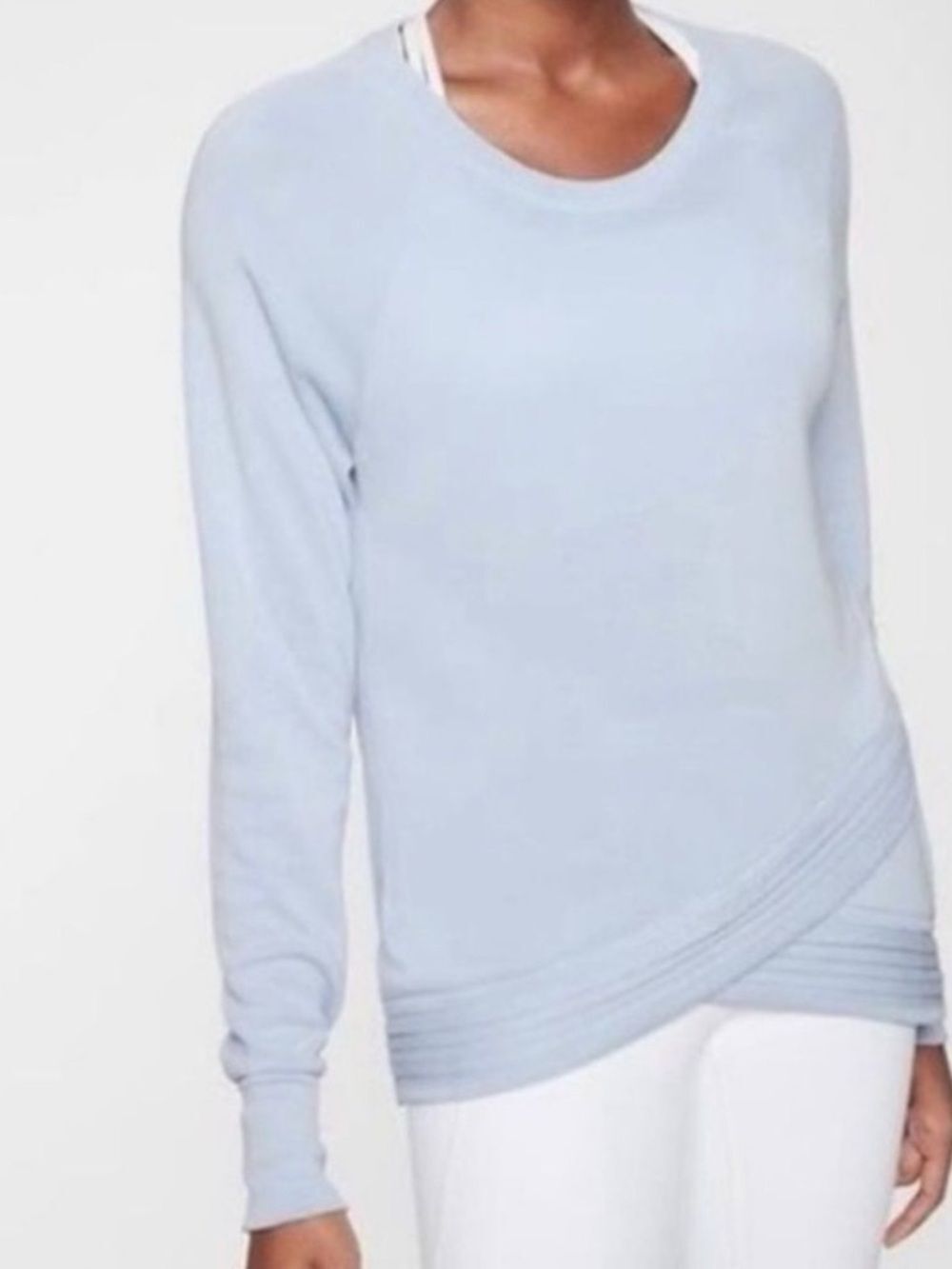Athleta Light Blue Serenity Criss Cross Sweatshirt Size Medium